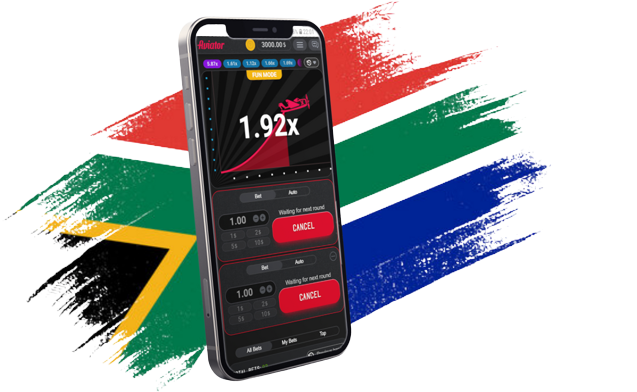 A cell phone with the flag of south africa on it

