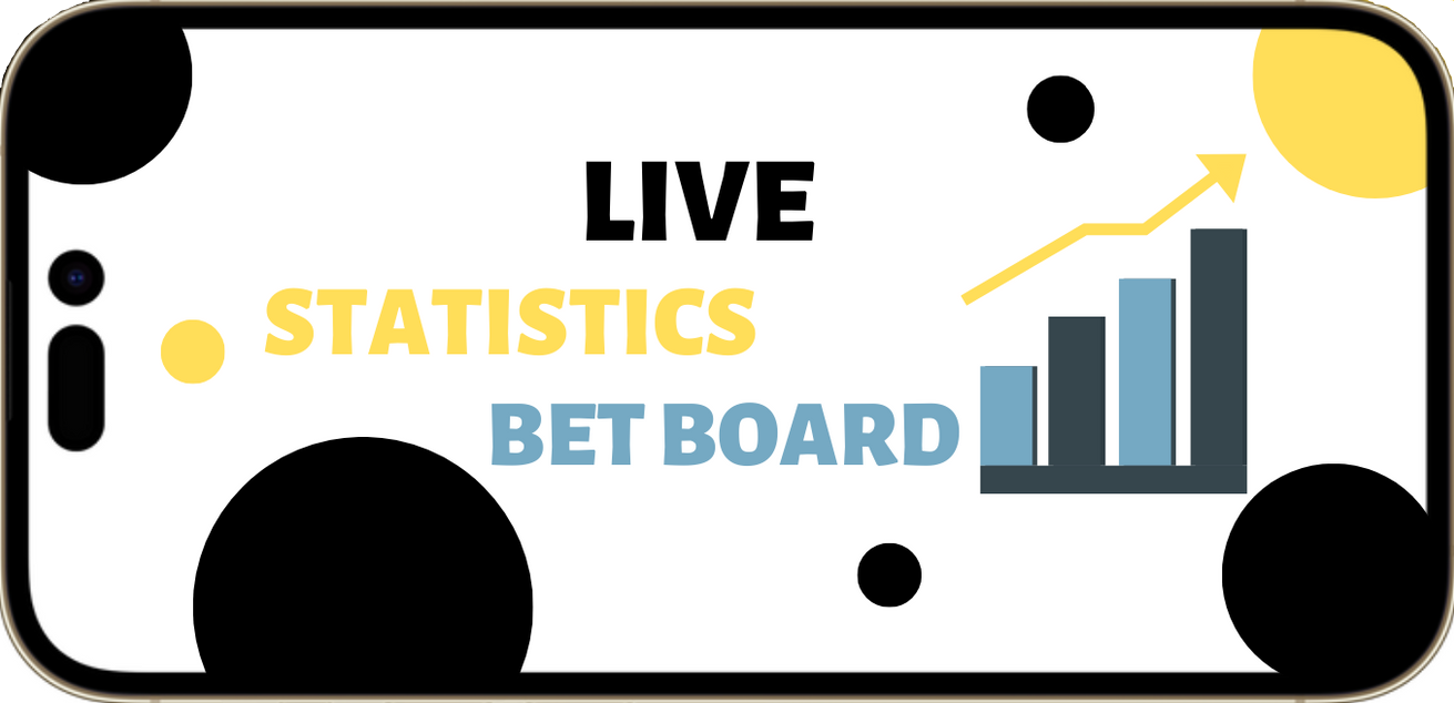 A sign that says live statistics bet board

